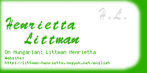 henrietta littman business card